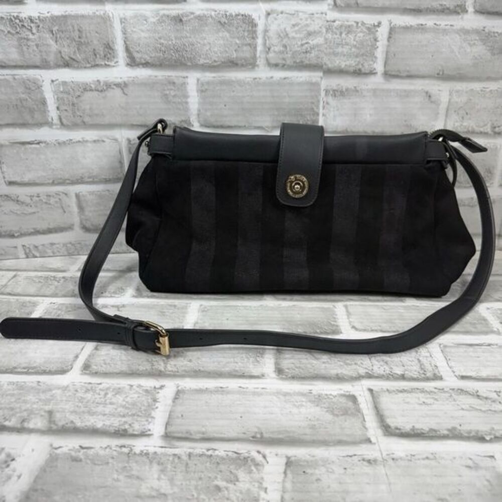Clōe Beyond Fashion Women's Black Strip Crossbody Adjustable Purse Bag